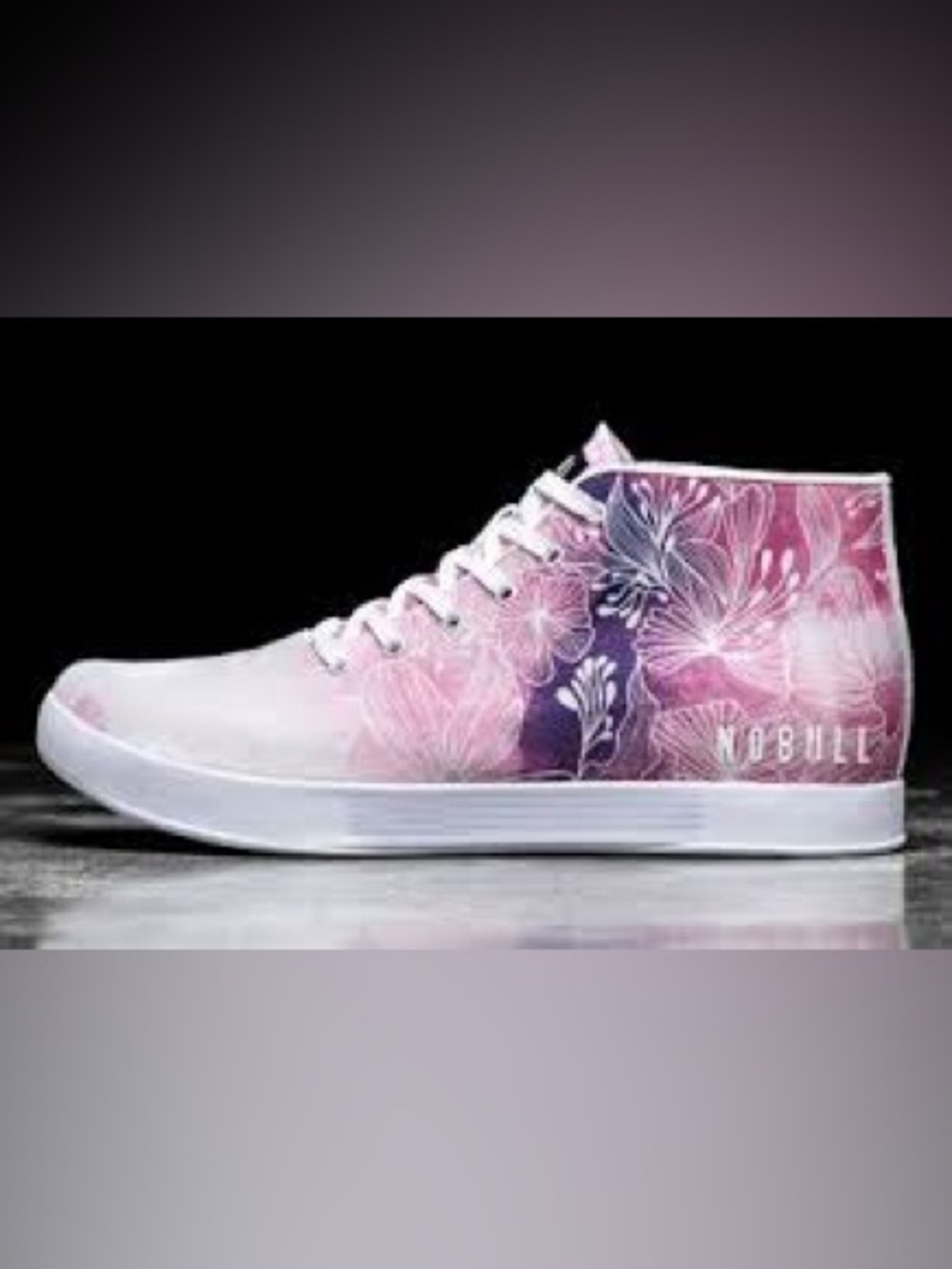 NOBULL Pink and Purple Floral High-Top Trainers